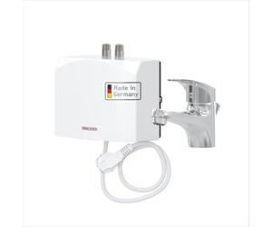 STIEBEL ELTRON Mini chauffe-eau hydraulique instantané DNM 3 + MAE-W avec robinet pour lavabo à main, 3,5 kW, avec prise 230 V, certifié VDE, 205970