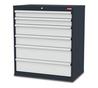STIER Armoire à tiroirs STIER avec 6 tiroirs, lxPxH 900x575x1020 mm, RAL 7016 / RAL 7035 Quantité:1