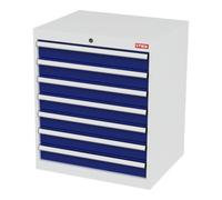 STIER Armoire à tiroirs STIER, avec 7 tiroirs, lxPxH 700x575x820 mm, gris clair/bleu gentiane Quantité:1