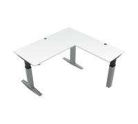 STIER Bureau d'angle à réglage en hauteur électrique STIER 501-23 180x180 cm, mélaminé blanc 68-120 cm Quantité:1