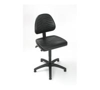STIER Chaise de travail à patins STIER sans accoudoirs, hauteur d'assise 440-630 mm, PU noir Quantité:1