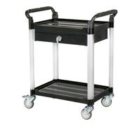 STIER Chariot de service STIER avec 2 étagères et un tiroir, 750 mm de long x 460 mm de large x 925 mm de haut Quantité:1