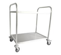 STIER Chariot desserte STIER en acier inoxydable à 2 plateaux Quantité:1