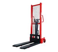 Stier Chariot hydraulique 1000 kg : Puissant empileur à mât Simple, capacité de Charge de 1000 kg, portée de Levage 85 mm - 1600 mm, Levage Pratique par pédale