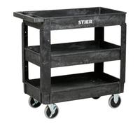 STIER Chariot polyvalent en plastique STIER avec 3 plateaux, 250 kg, LxlxH 870x430x850 mm Quantité:1