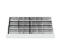 STIER Compartimentage de tiroir STIER, séparations en métal, BLH 100/125 mm, dimensions intérieures 800x450 mm, 28 casiers Quantité:1