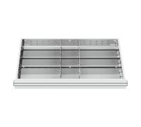 STIER Compartimentage de tiroir STIER, séparations en métal, BLH 100/125 mm, dimensions intérieures 800x450 mm, 12 casiers, 6 x TW 325 Quantité:1