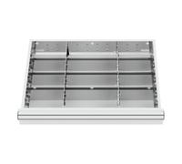 STIER Compartimentage de tiroir STIER, séparations en métal, BLH 150/175 mm, dimensions intérieures 600x450 mm, 12 casiers, 6 x TW 175 Quantité:1