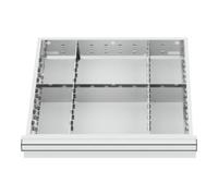 STIER Compartimentage de tiroir STIER, séparations en métal, BLH 200-300 mm, dimensions intérieures 500x450 mm, 6 casiers Quantité:1