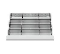 STIER Compartimentage de tiroir STIER, séparations en métal, BLH 200-300 mm, dimensions intérieures 600x450 mm, 12 casiers, 6 x TW 175 Quantité:1