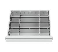 STIER Compartimentage de tiroir STIER, séparations en métal, BLH 75 mm, dimensions intérieures 500x450 mm, 12 casiers, 6 x TW 125 Quantité:1