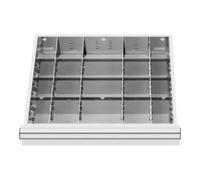 STIER Compartimentage de tiroir STIER, séparations en métal, BLH 75 mm, dimensions intérieures 500x450 mm, 20 casiers, 6 x TW 75 Quantité:1