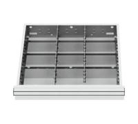 STIER Compartimentage de tiroir STIER, séparations en métal, BLH 75 mm, dimensions intérieures 500x450 mm, 12 casiers, 6 x TW 175 Quantité:1