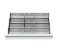 STIER Compartimentage de tiroir STIER, séparations en métal, BLH 75 mm, dimensions intérieures 600x450 mm, 12 casiers, 6 x TW 225 Quantité:1