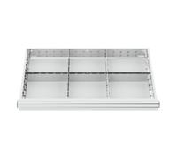 STIER Compartimentage de tiroir STIER, séparations en métal, BLH 75 mm, dimensions intérieures 800x450 mm, 6 casiers Quantité:1