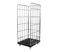 STIER Conteneur roulant STIER 3 parois, galvanisé, plateau coulissant en plastique LxlxH 815x724x1 630 mm Quantité:1