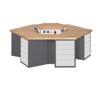 STIER Etabli de groupe STIER avec 6x5 tiroirs et bloc d'alimentation, lxPxH 2 700x2 340x890 mm Quantité:1