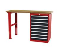 STIER établi pour montage en série STIER 1 500x600x960 mm, avec 1 caisson d'armoire de 600 mm de large, RAL 3020 / RAL 7016 Quantité:1