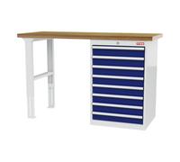 STIER établi pour montage en série STIER 1 500x600x960 mm, avec 1 caisson d'armoire de 600 mm de large, RAL 7035 / RAL 5010 Quantité:1