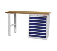 STIER établi pour montage en série STIER, lxPxH 1 500x600x860 mm, avec 1 caisson d'armoire de 600 mm de large, RAL 7035 / RAL 5010 Quantité:1