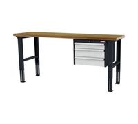 STIER établi réglable en hauteur STIER avec 1 tiroir de 100 mm et 2 tiroirs de 150 mm, lxPxH 2 000x600x760-1 060 mm, RAL 7016 / RAL 7035 Quantité:1