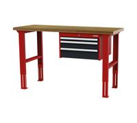 STIER Établi réglable en hauteur STIER avec 1 tiroir de 50 mm, 1 tiroir de 100 mm et 1 tiroir de 150 mm, lxPxH 1 500x600x760-1 060 mm, RAL 3020 / RAL 7016 Quantité:1