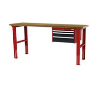 STIER établi réglable en hauteur STIER avec 1 tiroir de 50 mm, 1 tiroir de 100 mm et 1 tiroir de 150 mm, lxPxH 1 500x600x760-1 060 mm, RAL 3020 / RAL 7016 Quantité:1