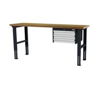 STIER établi réglable en hauteur STIER avec 3 tiroirs de 100 mm, lxPxH 2 000x600x760-1 060 mm, RAL 7016 / RAL 7035 Quantité:1