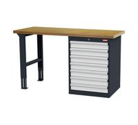 STIER établi STIER 1500x600x860 mm, avec 1 caisson d'armoire de 600 mm de large, RAL 7016 / RAL 7035 Quantité:1