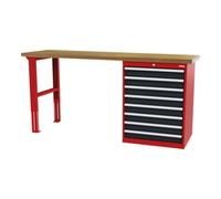 STIER établi STIER 2000x600x1060 mm, avec 1 caisson d'armoire de 700 mm de large, RAL 3020 / RAL 7016 Quantité:1