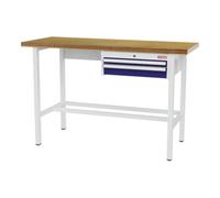 STIER établi STIER avec 1 tiroir de 50 mm et 1 tiroir de 100 mm, lxPxH 1 500x600x960 mm, RAL 7035 / RAL 5010 Quantité:1