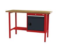 STIER établi STIER avec 1 tiroir et 1 porte, lxPxH 1 500x600x960 mm, RAL 3020 / RAL 7016 Quantité:1