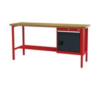 STIER établi STIER avec 1 tiroir et 1 porte, lxPxH 2 000x600x960 mm, RAL 3020 / RAL 7016 Quantité:1