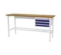 STIER établi STIER avec 3 tiroirs de 100 mm, lxPxH 2 000x600x960 mm, RAL 3020 / RAL 7016 Quantité:1