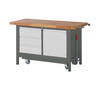 STIER Etabli STIER Premium avec châssis roulant abaissable, 3 tiroirs et 1 porte battante, lxPxH 1 500x700x880 mm Quantité:1