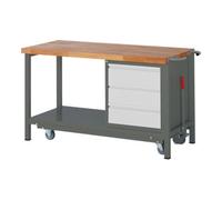 STIER Etabli STIER Premium avec châssis roulant abaissable et 3 tiroirs, lxPxH 1 500x700x880 mm Quantité:1