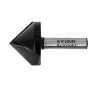 Fraise à Placoplatre STIER, angles de 90°, D32 mm, diamètre de queue 8 mm, pour défonceuses, diamètre de 32 mm, fraise à rainurer, fraise à graver