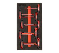 STIER Jeu de 9 tournevis TX à poignée en T STIER, TX6 à TX30, dans un plateau en mousse tendre (EVA) Quantité:1