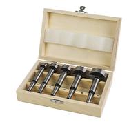 STIER Jeu de forets forestiers en cassette bois, 5 pièces (15, 20, 25, 30, 35 mm), tige de 10 mm, pour bois dur & tendre, jeu de forets forestiers, jeu de forets forestiers