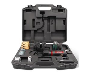 STIER Kit de ponçage 96-1 17 pièces, 3500 tr/min, pour peinture, rouille, joints, kit ponceuse, trousse poncage