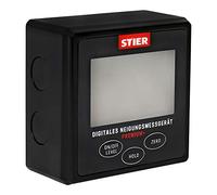 STIER Niveau indicateur de pente numérique Premium+ écran LCD +-0,2°, 4 x 90°, angle relatif, écran LCD, inclinomètre