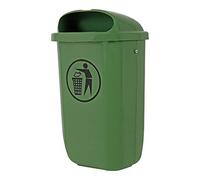 STIER Poubelle STIER avec couvercle anti-pluie, 50 l, vert, lxPxH 432x334x745 mm Quantité:1