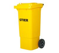 STIER Poubelle grande capacité à 2 roues STIER, 80 l, jaune, lxPxH 445x520x939 mm Quantité:1