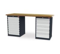 STIER Rangée d'établis STIER lxPxH 2000x600x860 mm, 2 caisson d'armoire 600x575x820 mm Quantité:1
