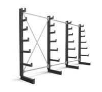 STIER Rayonnage à bras en porte-à-faux STIER, simple, 3 travées avec 6 niveaux décroissants 3900x2000x500 mm Quantité:1