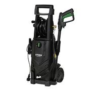 Stier SDR-160 Nettoyeur Haute Pression 2200 W Pression Max. 165 Bar Débit Max. 492 l/h avec Enrouleur de Tuyau, Rayon de Travail de 10 m, Tuyau de 5 m, 2 Buses, Nettoyeur de terrasse pour Voiture