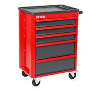 STIER Servante d'atelier Basic Vide, Plateau Plastique, 5 tiroirs, 185kg, 883x620x410mm