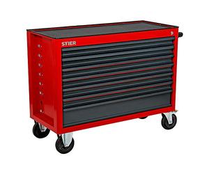 STIER Servante d'atelier XXL, non garnie - vide, chariot à outils, armoire roulante, avec rails de tiroir montés sur roulements à billes, 7 tiroirs, charge max.300kg
