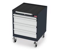 STIER STIER Armoire à tiroirs mobile avec 4 tiroirs LxPxH 600x575x790 mm Quantité:1