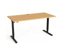 STIER STIER Bureau 501-20 électrique réglable en hauteur 160 x 80 cm Hêtre Noir Quantité:1